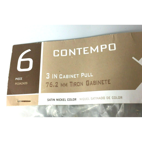 6 Packs Contempo Satin Nickel 3" Cabinet Pull Drawer Handles & Hardware 36 total - Picture 2 of 5